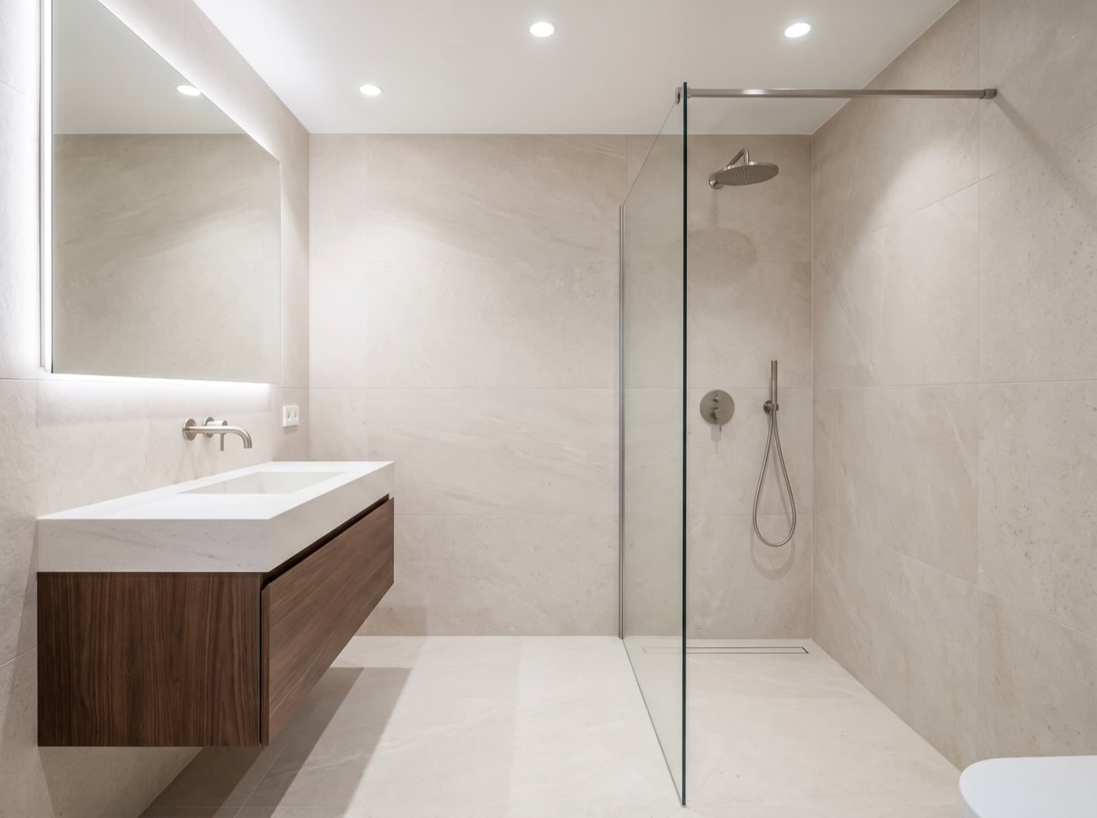 Contemporary bathroom — a finished example of the contemporary look.