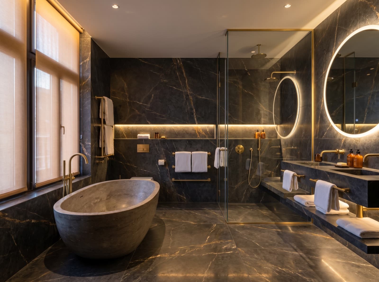 Boutique hotel bathroom — a finished example of the boutique hotel look.