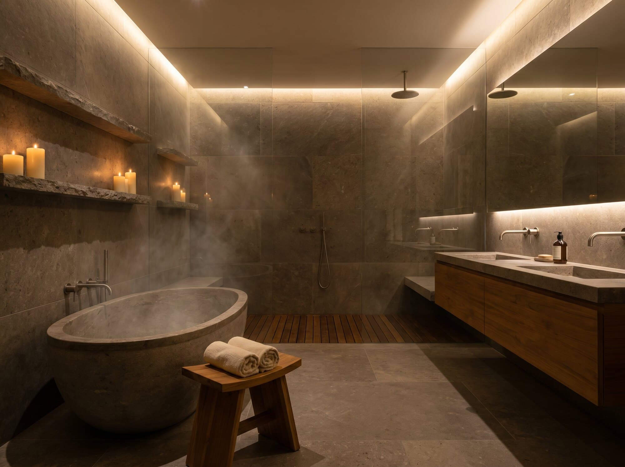 Luxury spa bathroom — a finished example of the luxury spa look.