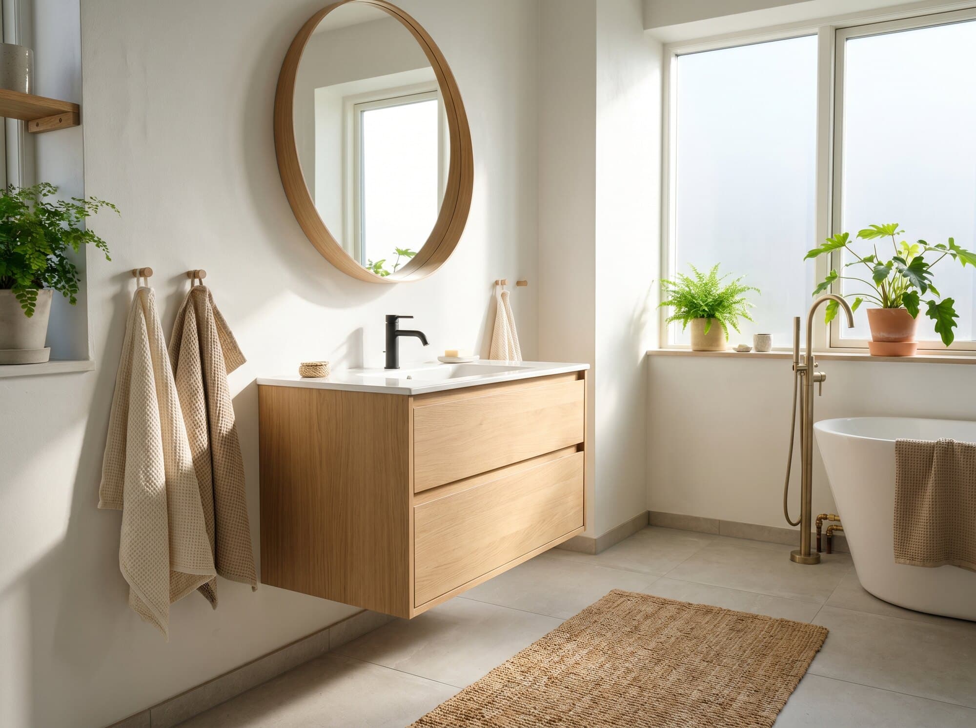 Scandi bathroom — a finished example of the scandi look.