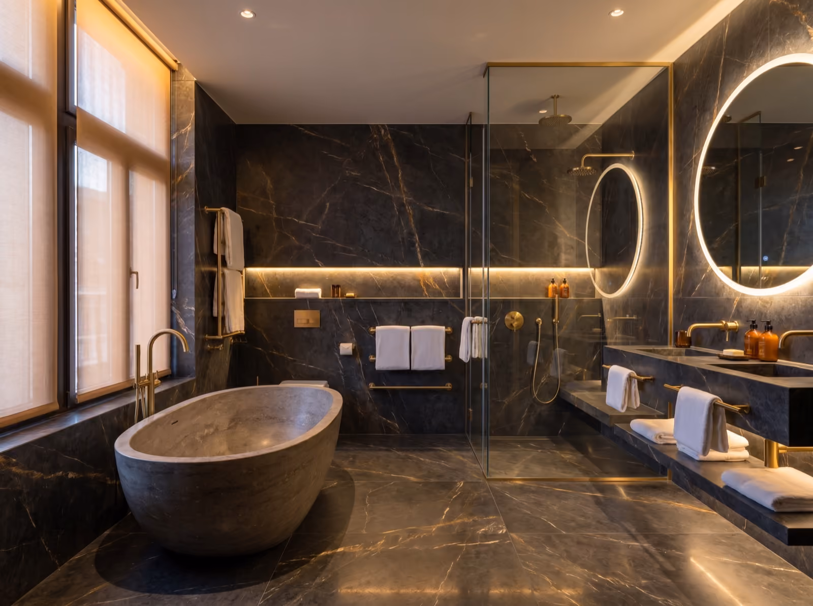 Boutique hotel bathroom — a finished example of the boutique hotel look.